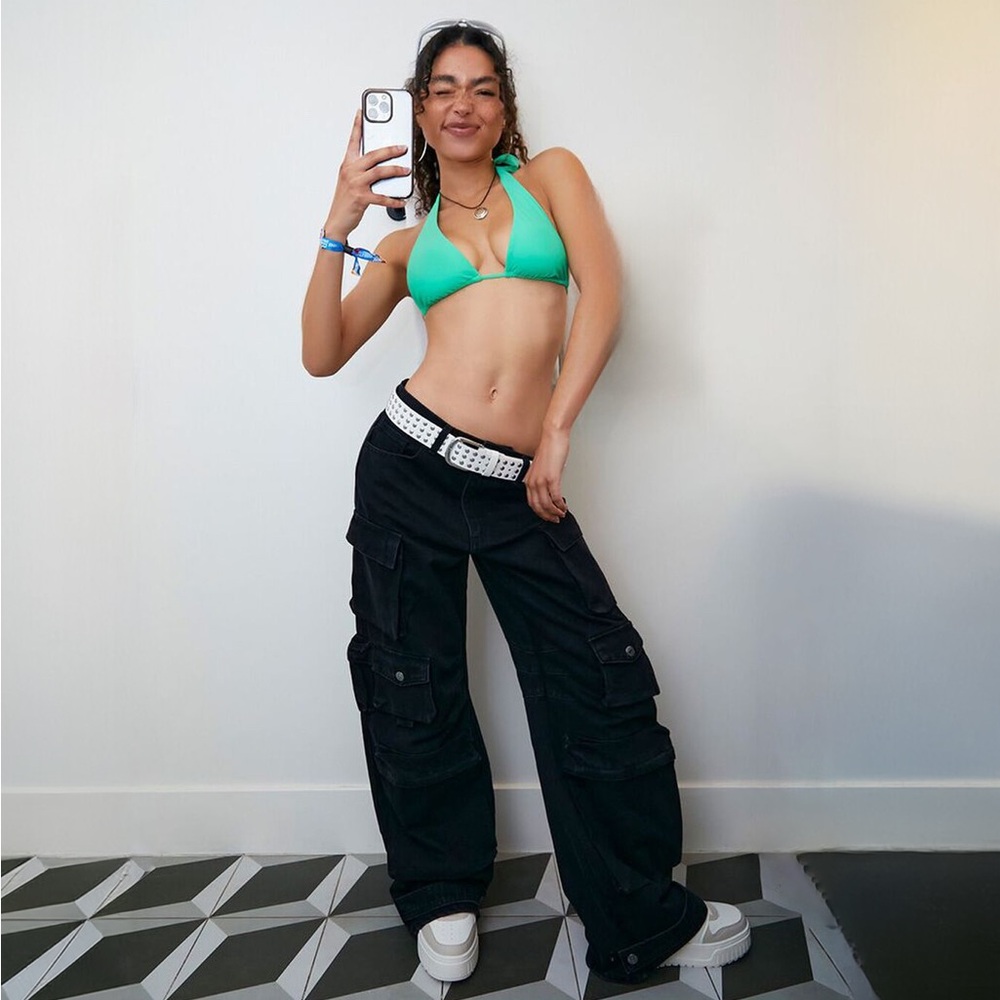 Forever 21 High-Rise Cargo Jeans